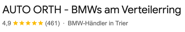 Google Bewertungen Google Bewertungen Auto Orth am Verteilerring